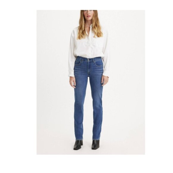 Levi's- 70's High- Waisted Slim Straight Women's Vintage Style Jean- Medium Wash - Picture 1 of 10